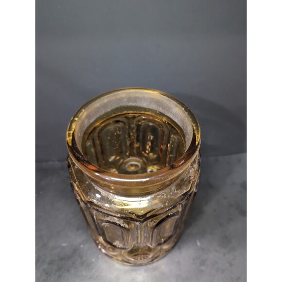 LE Smith Amber Honey Glass Apothecary, Vintage Moon & Stars Canister, 9 Inch Jar - Picture 5 of 9